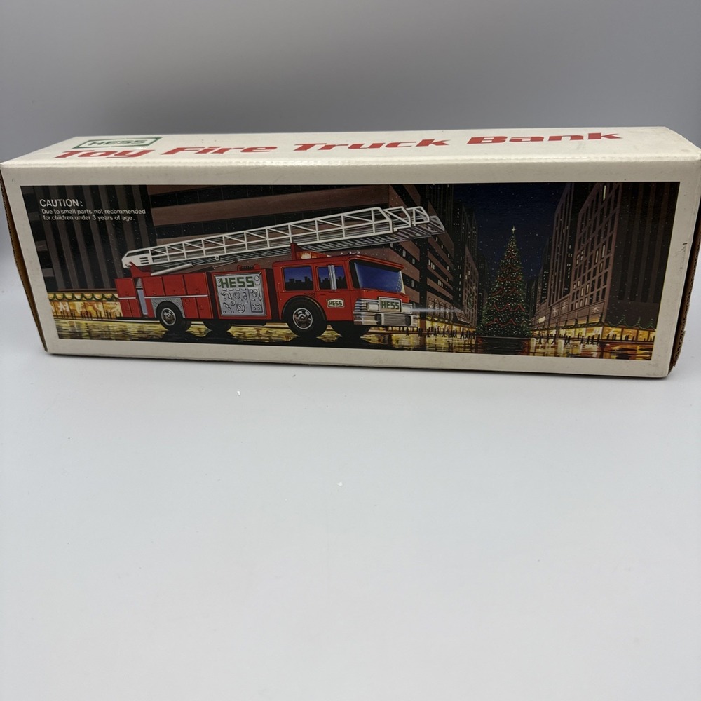 1986 HESS Model FIRE TRUCK BANK Battery Operated Vintage Toy NEW IN BOX NOS Rare